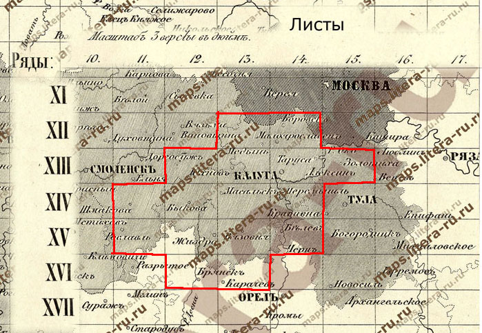 Карта шуберта калужской губернии для locus