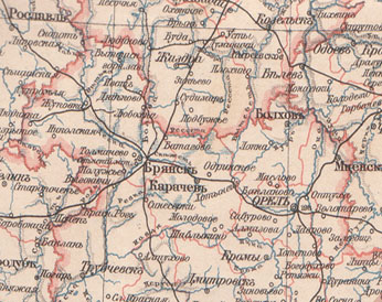 Старая карта орловской области