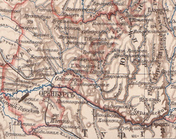 Карта оренбургской губернии до 1917